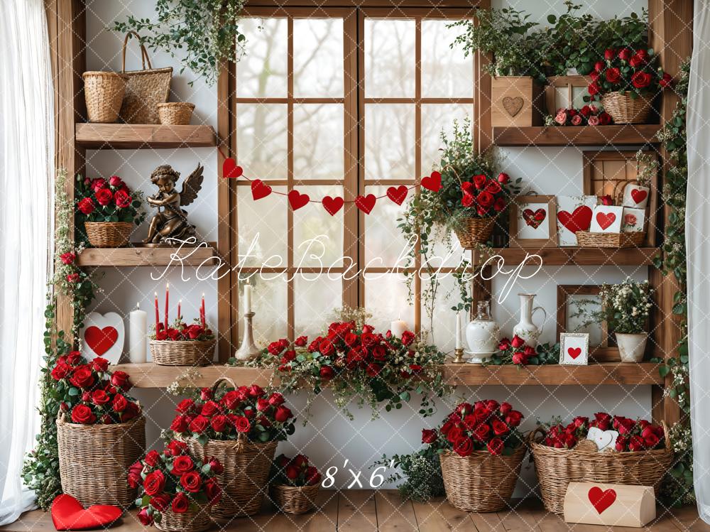 Kate Valentine's Day Roses Shelves Backdrop Designed by Emetselch