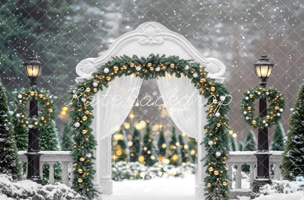 Kate Exterior Christmas Arch  Sparkles Backdrop Designed by Mini MakeBelieve