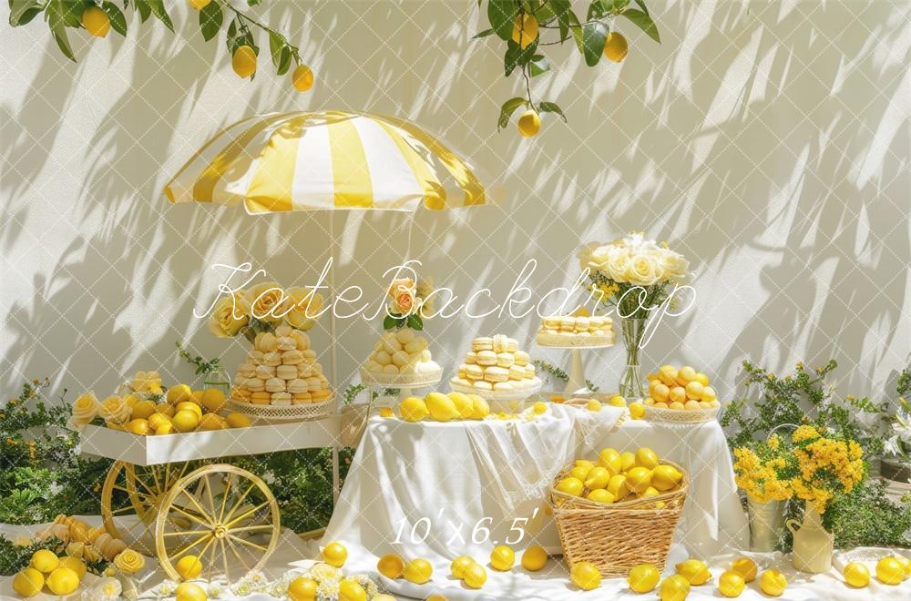 Kate Sunshine Lemon Cart Backdrop Designed by Mini MakeBelieve