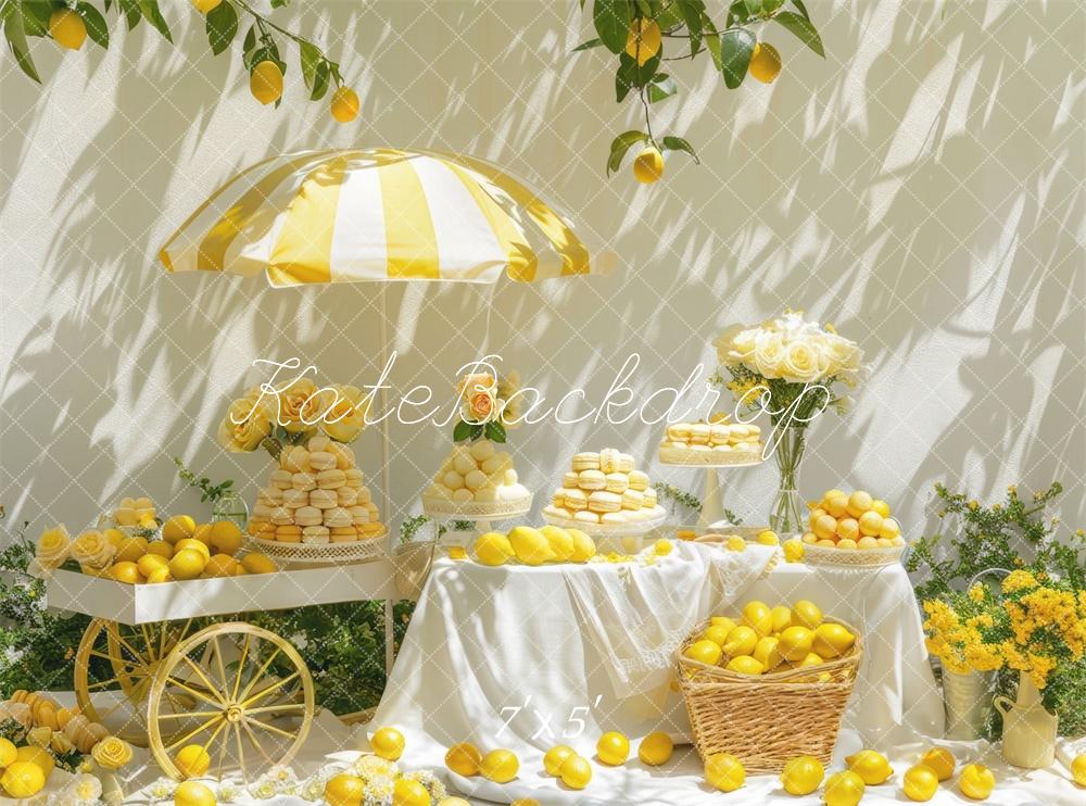 Kate Sunshine Lemon Cart Backdrop Designed by Mini MakeBelieve