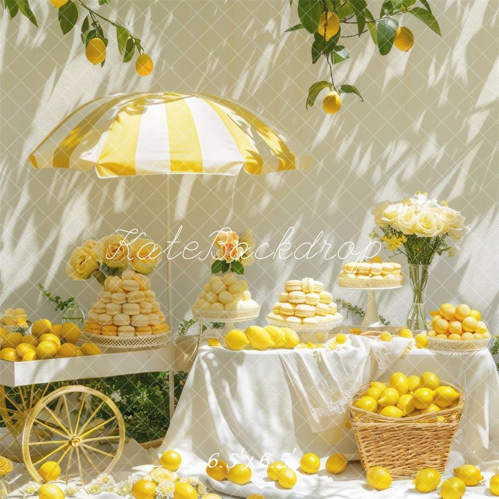 Kate Sunshine Lemon Cart Backdrop Designed by Mini MakeBelieve