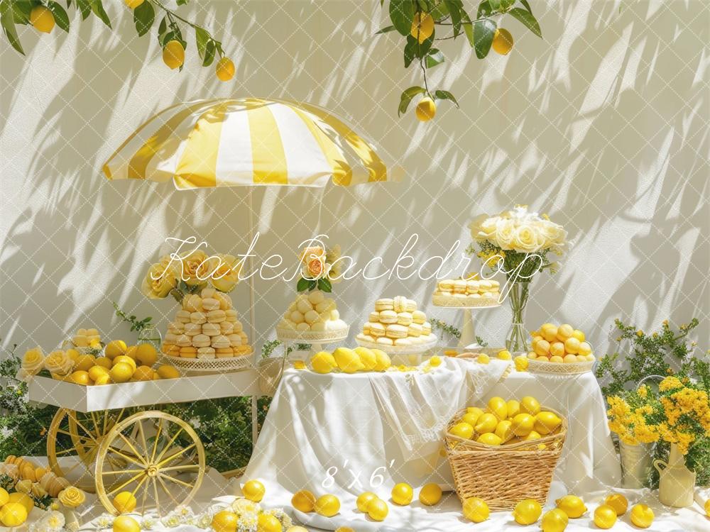 Kate Sunshine Lemon Cart Backdrop Designed by Mini MakeBelieve