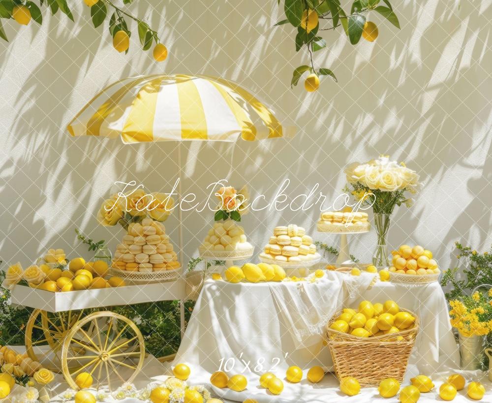 Kate Sunshine Lemon Cart Backdrop Designed by Mini MakeBelieve