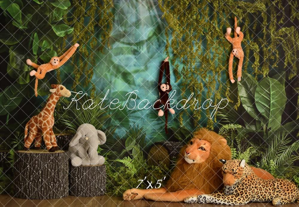 Kate Wild One Jungle Animals Backdrop Designed by Mandy Ringe Photography