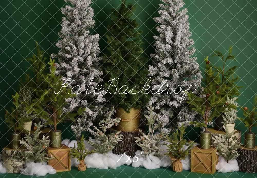 Kate Winter Trees on Green Backdrop Designed by Mandy Ringe Photography