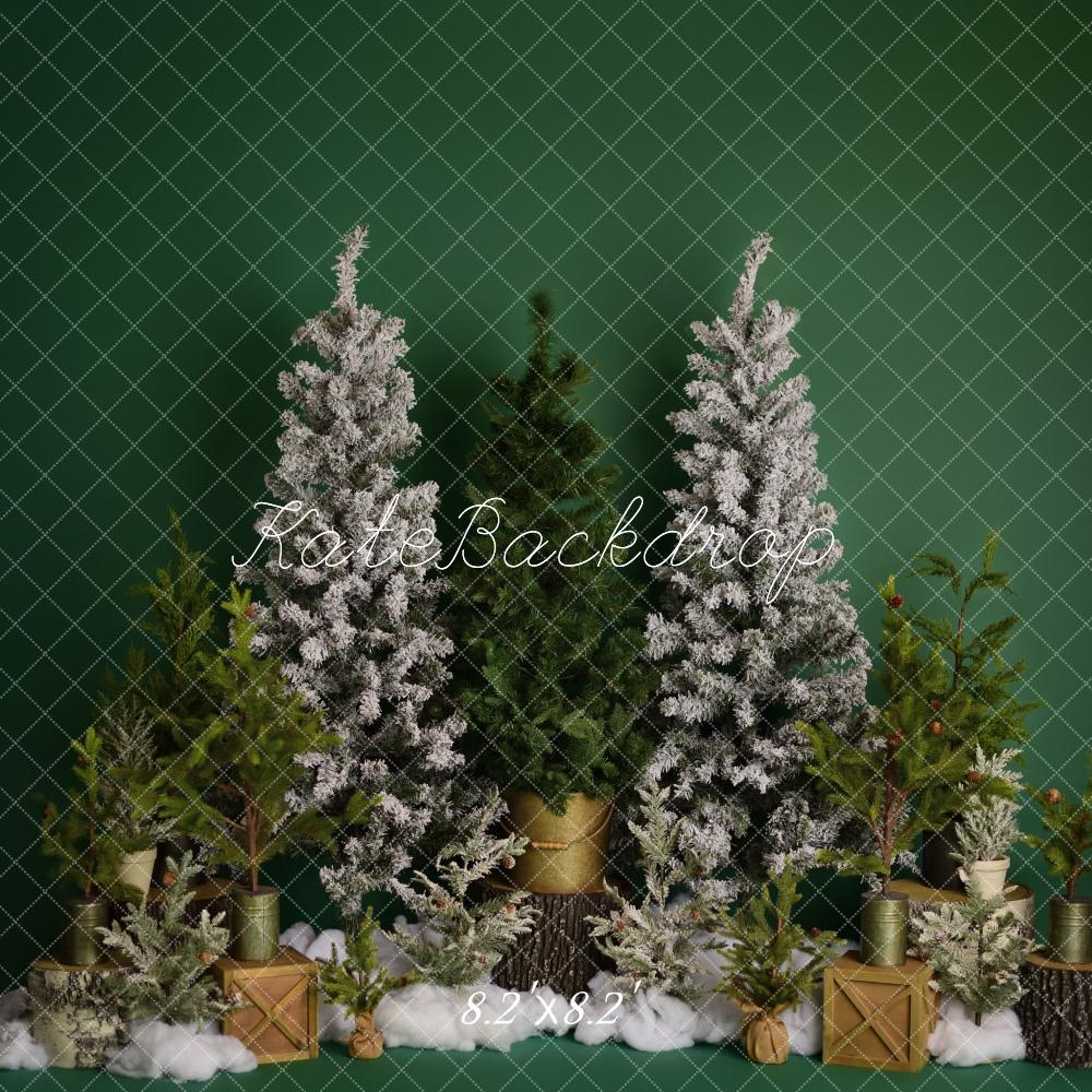 Kate Winter Trees on Green Backdrop Designed by Mandy Ringe Photography