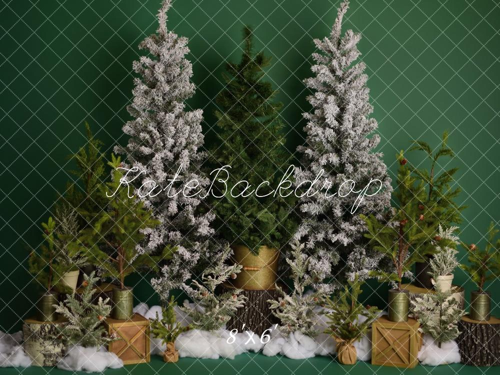 Kate Winter Trees on Green Backdrop Designed by Mandy Ringe Photography