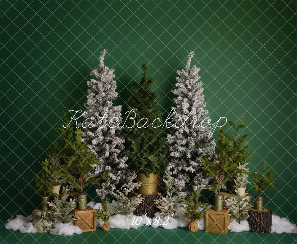 Kate Winter Trees on Green Backdrop Designed by Mandy Ringe Photography