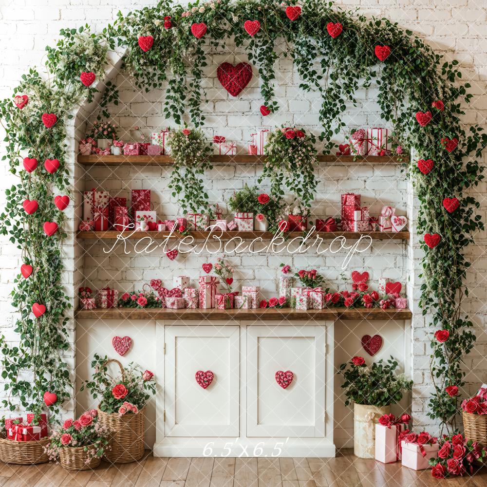 Kate Valentine's Day Floral Gift Cabinet Arch Backdrop Designed by Emetselch