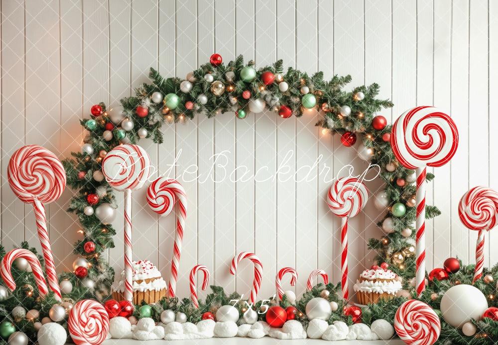 Kate Candy Cane Christmas Wonderland Backdrop Designed by Patty Robert