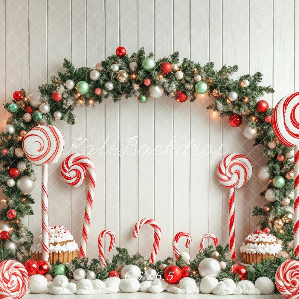 Kate Candy Cane Christmas Wonderland Backdrop Designed by Patty Robert