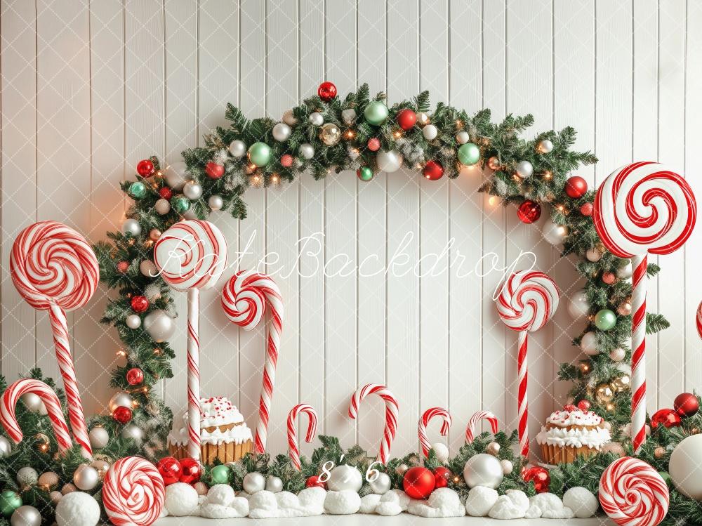 Kate Candy Cane Christmas Wonderland Backdrop Designed by Patty Robert