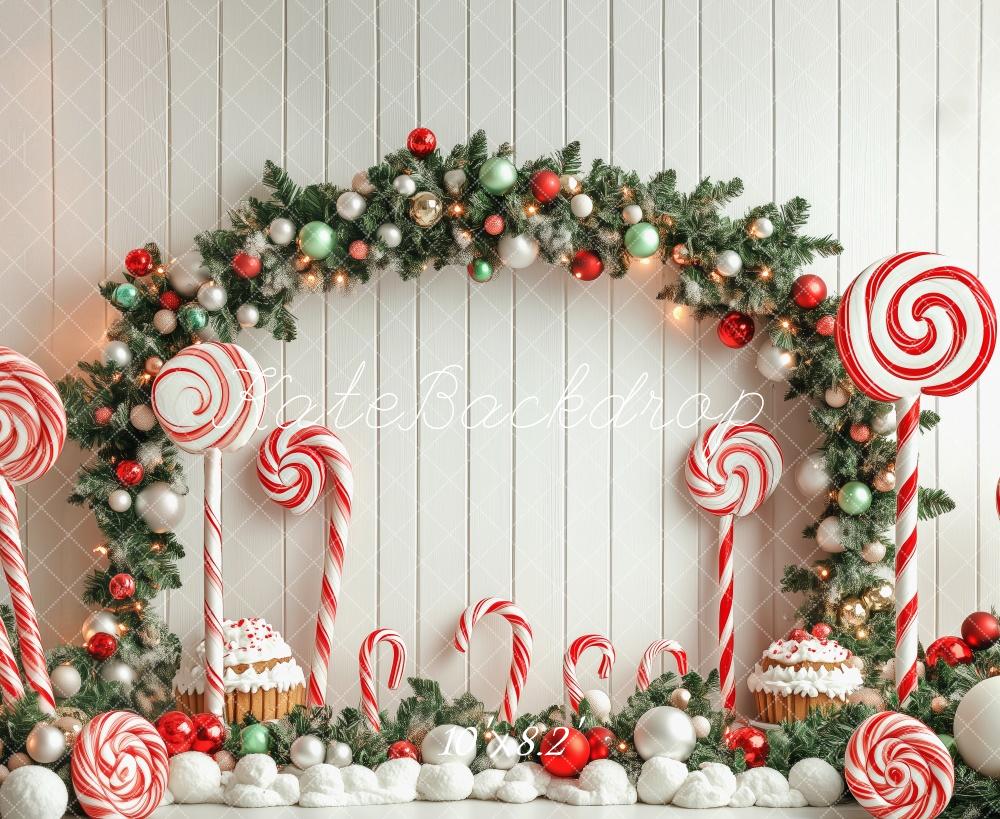 Kate Candy Cane Christmas Wonderland Backdrop Designed by Patty Robert