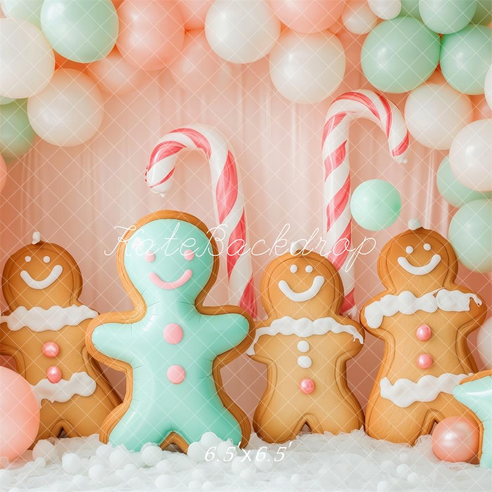 Kate Christmas Gingerbread Balloons Backdrop Designed by Patty Robert