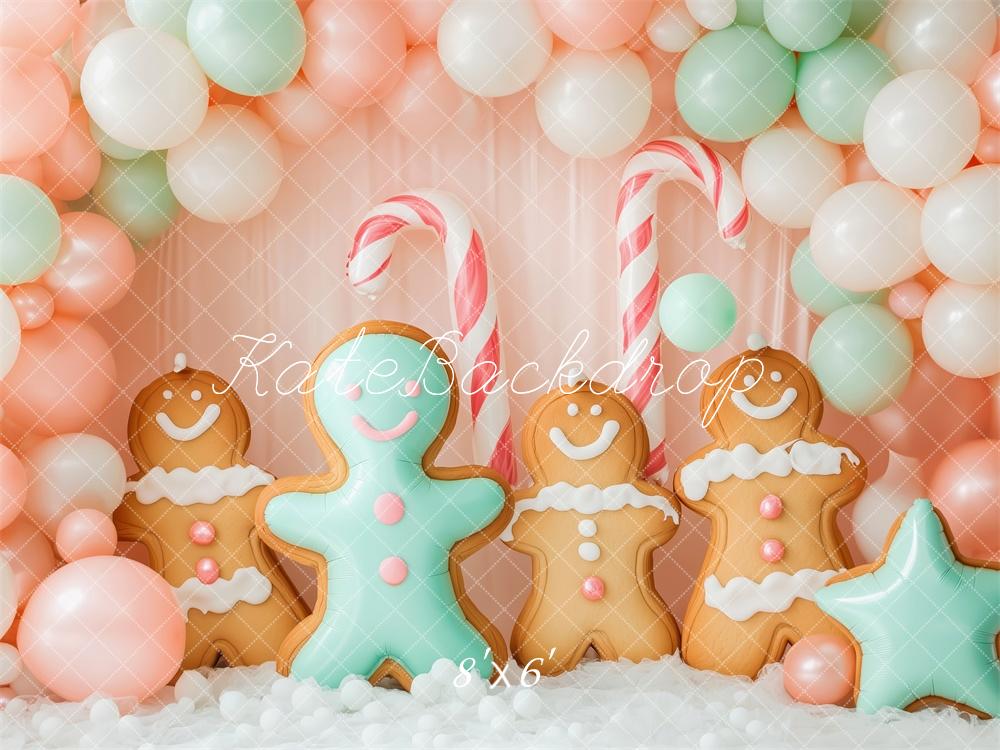 Kate Christmas Gingerbread Balloons Backdrop Designed by Patty Robert