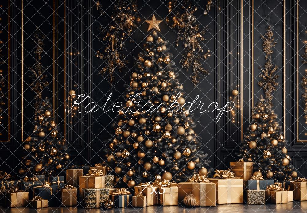 Kate Classic Black Gold Christmas Backdrop Designed by Patty Robert