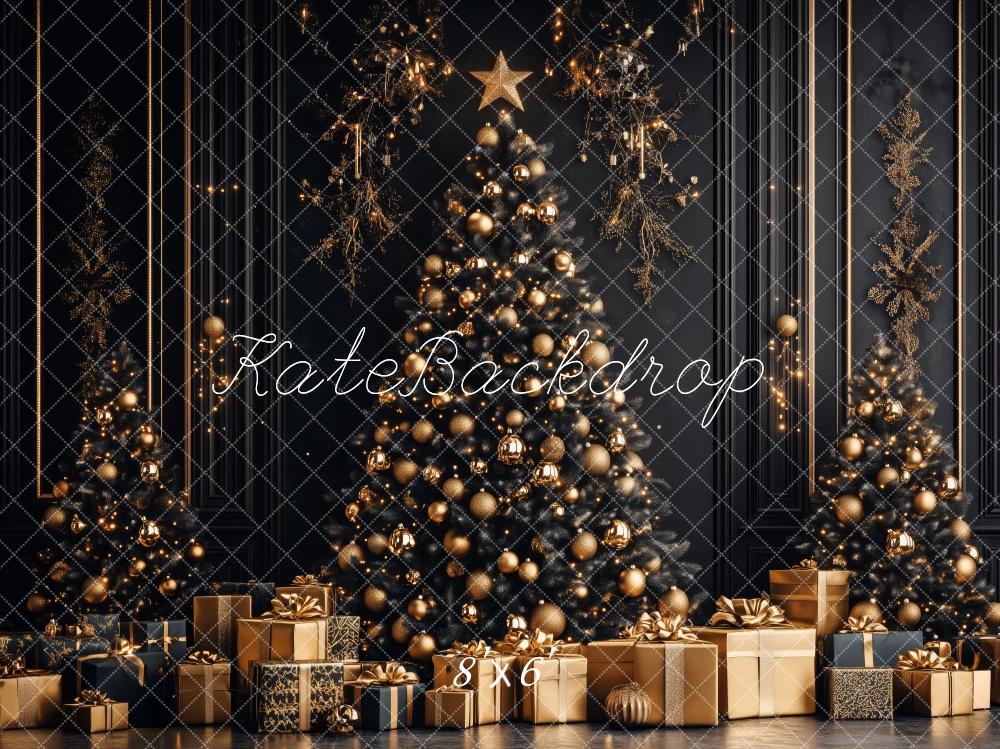 Kate Classic Black Gold Christmas Backdrop Designed by Patty Robert