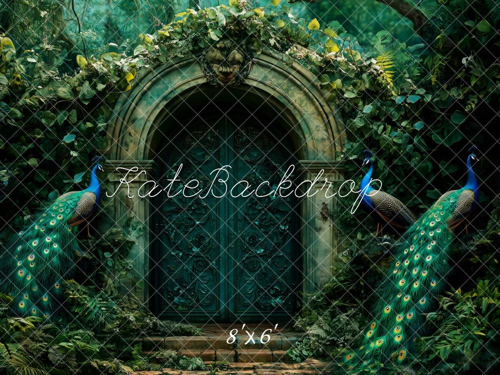 Kate Elegant Peacock Gate In Forest Backdrop Designed by Patty Roberts