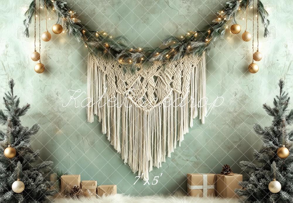 Kate Frosted Garland Macrame Christmas Backdrop Designed by Patty Robert