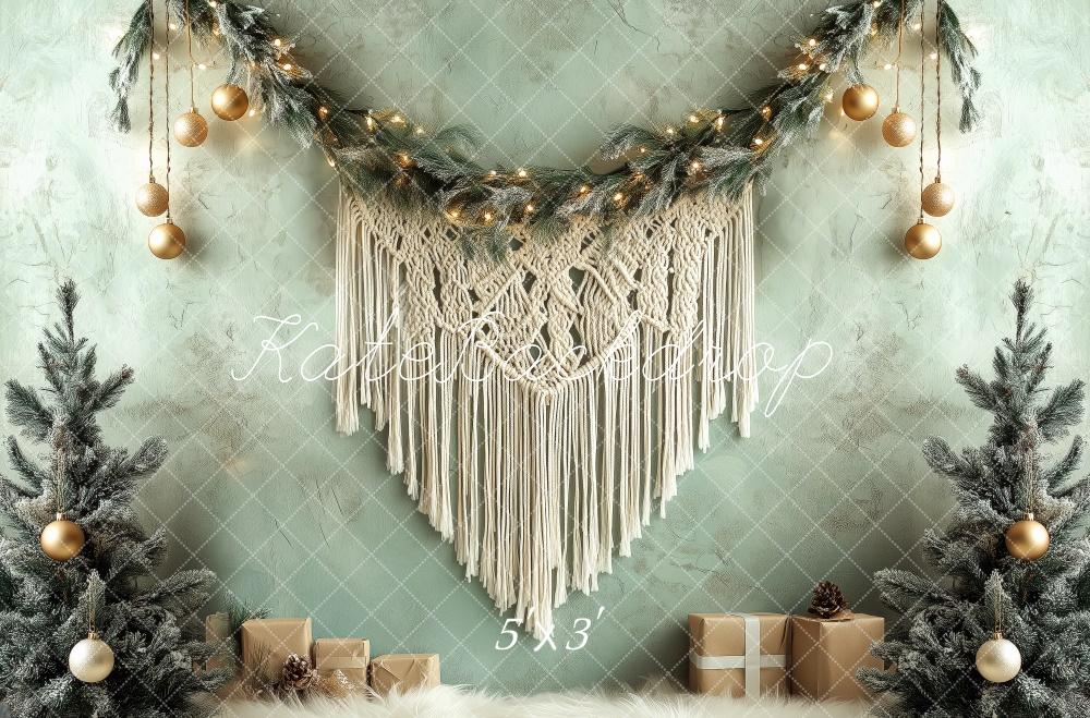 Kate Frosted Garland Macrame Christmas Backdrop Designed by Patty Robert