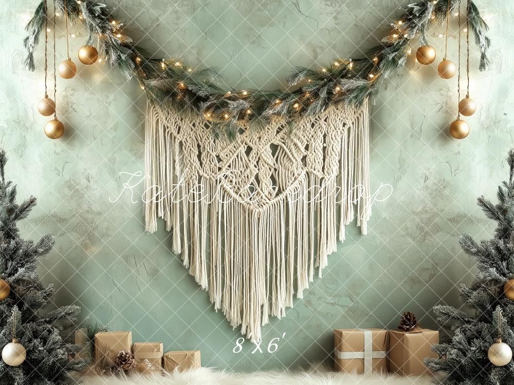 Kate Frosted Garland Macrame Christmas Backdrop Designed by Patty Robert