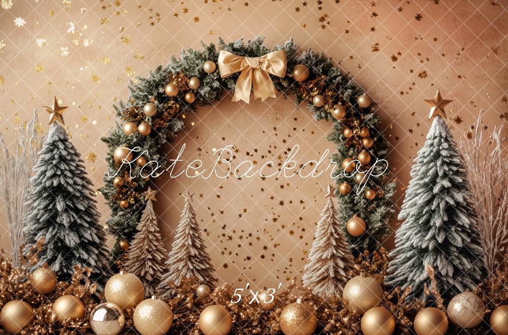 Kate Golden Christmas Arch Baubles Backdrop Designed by Patty Robert