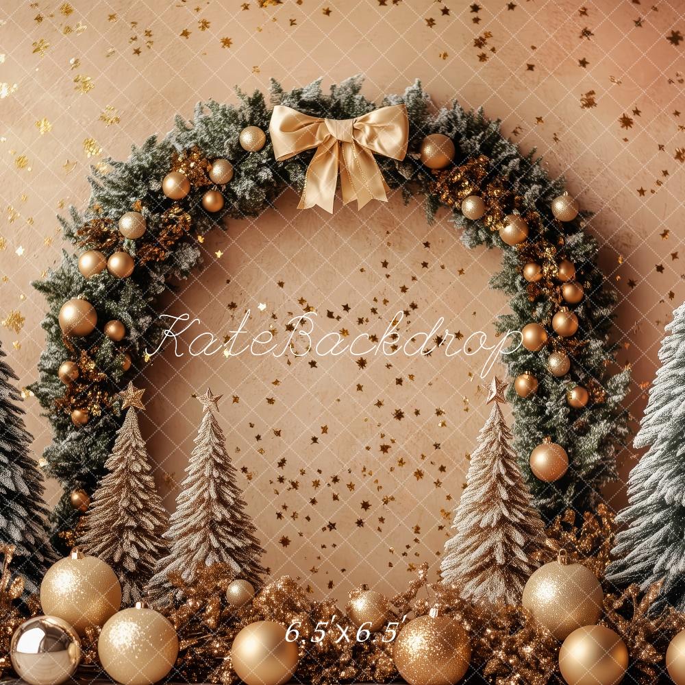 Kate Golden Christmas Arch Baubles Backdrop Designed by Patty Robert