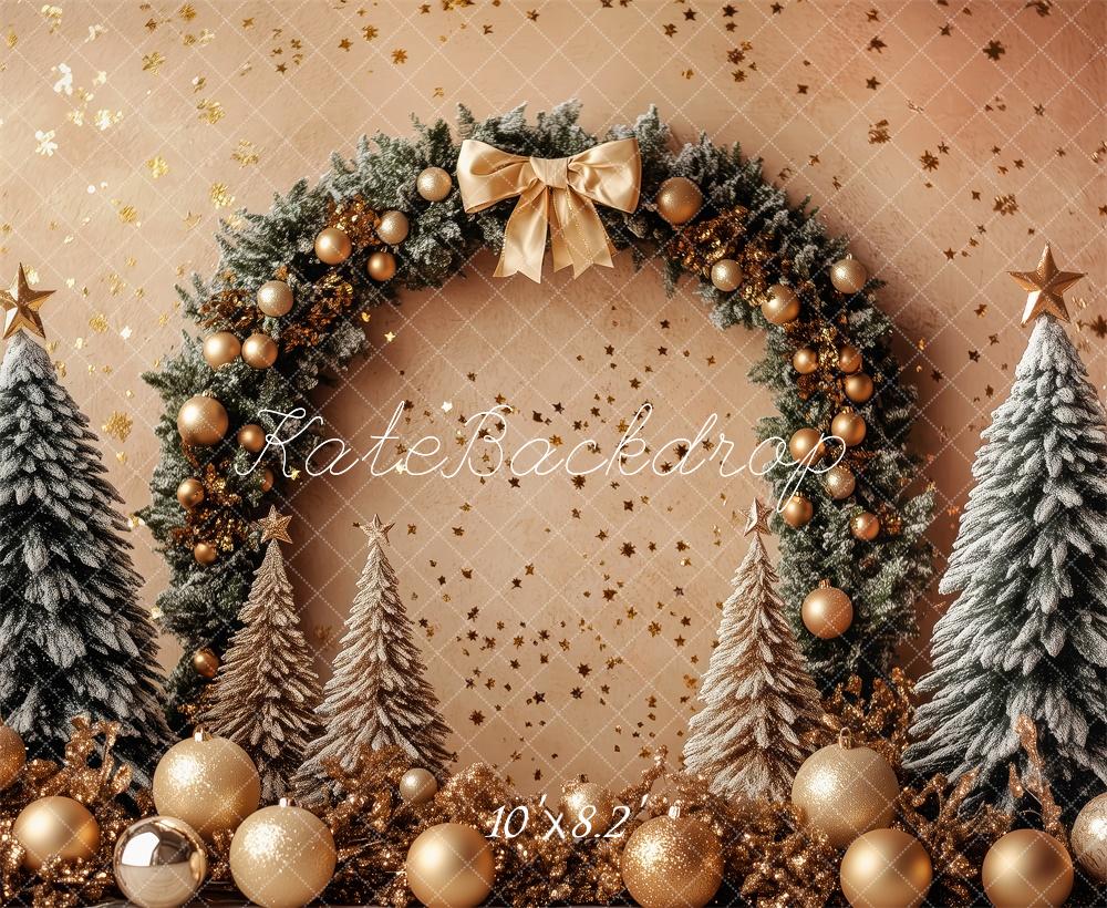 Kate Golden Christmas Arch Baubles Backdrop Designed by Patty Robert