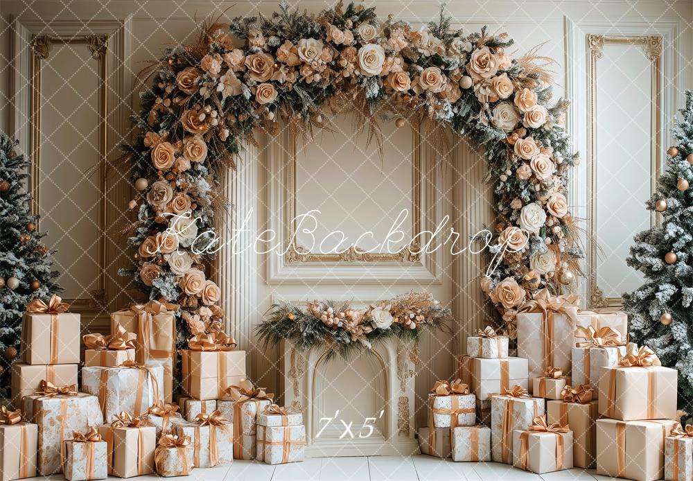 Kate Golden Rose Arch Christmas Gifts Backdrop Designed by Patty Robert