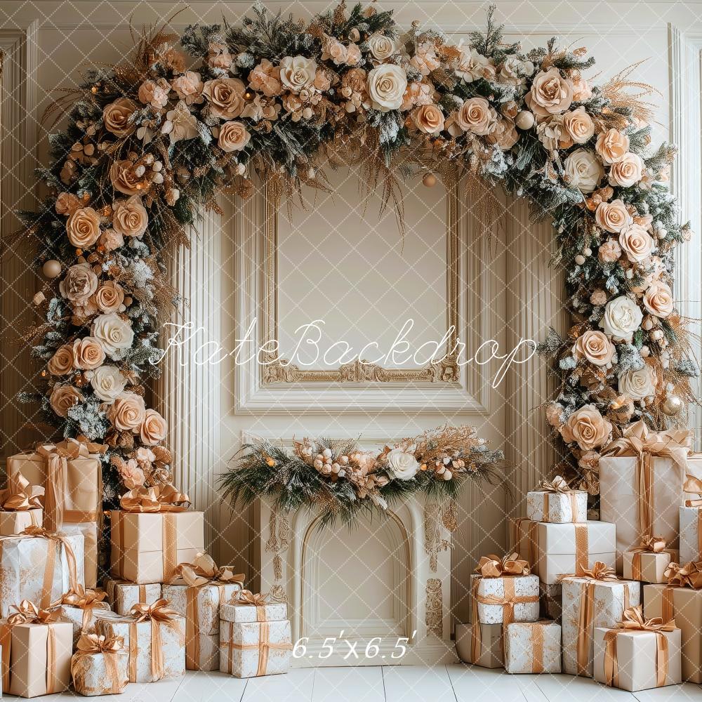 Kate Golden Rose Arch Christmas Gifts Backdrop Designed by Patty Robert