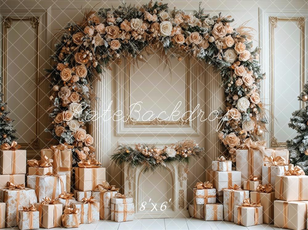 Kate Golden Rose Arch Christmas Gifts Backdrop Designed by Patty Robert