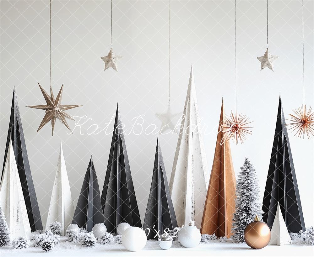 Kate Minimalist Modern Christmas Trees Backdrop Designed by Patty Robert