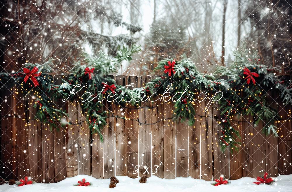 Kate Outside Christmas Fence Backdrop Designed by Patty Roberts