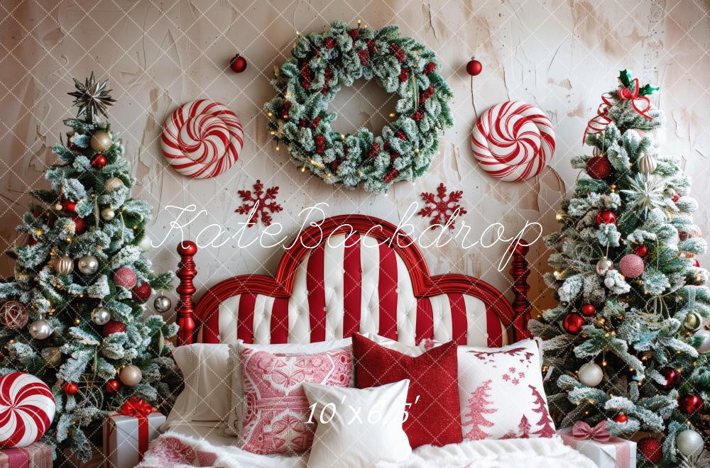 Kate Peppermint Candy Christmas Headboard Backdrop Designed by Patty Roberts