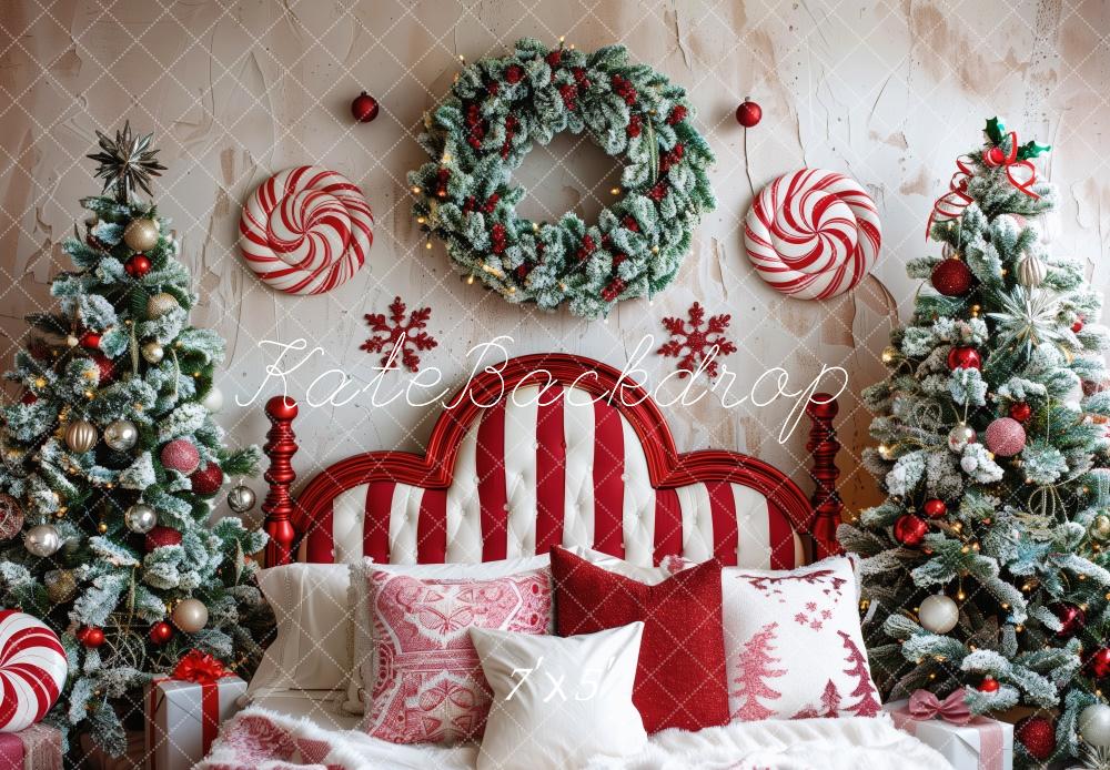 Kate Peppermint Candy Christmas Headboard Backdrop Designed by Patty Roberts