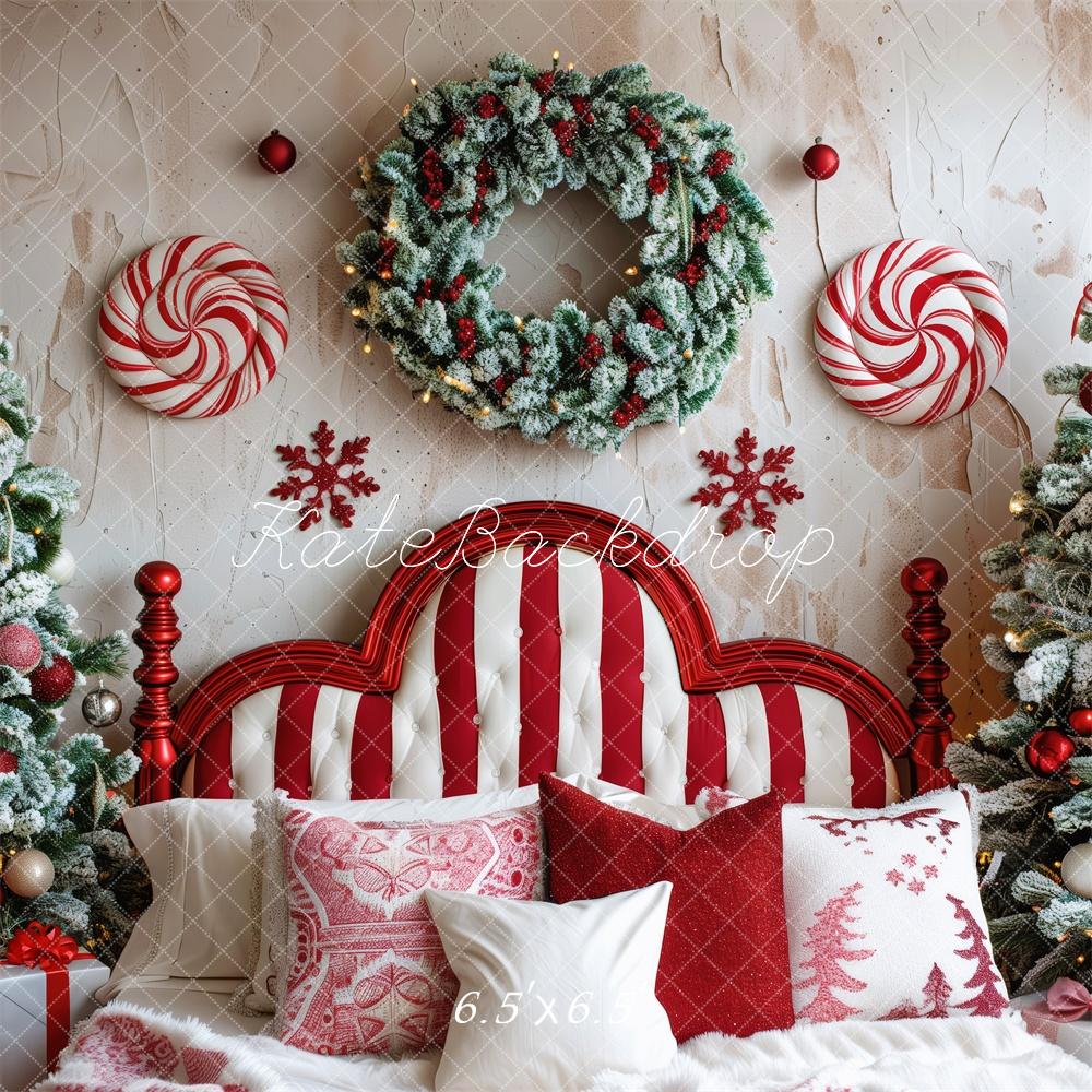 Kate Peppermint Candy Christmas Headboard Backdrop Designed by Patty Roberts