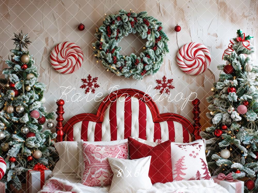 Kate Peppermint Candy Christmas Headboard Backdrop Designed by Patty Roberts