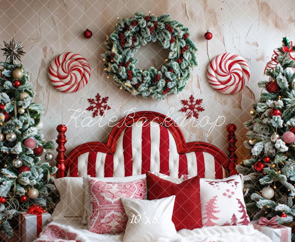 Kate Peppermint Candy Christmas Headboard Backdrop Designed by Patty Roberts