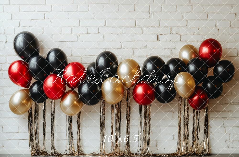 Kate Balloons Smash Cake White Brick Wall Backdrop Designed by Patty Roberts