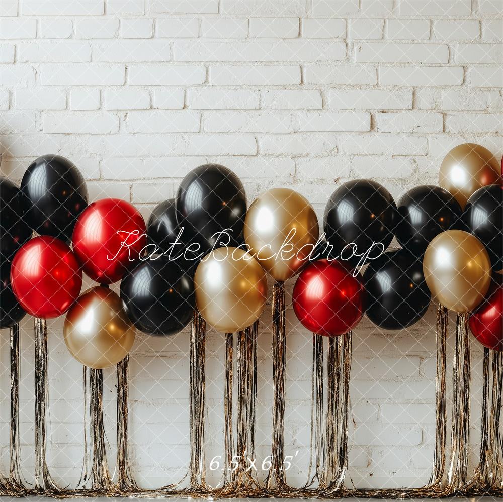 Kate Balloons Smash Cake White Brick Wall Backdrop Designed by Patty Roberts