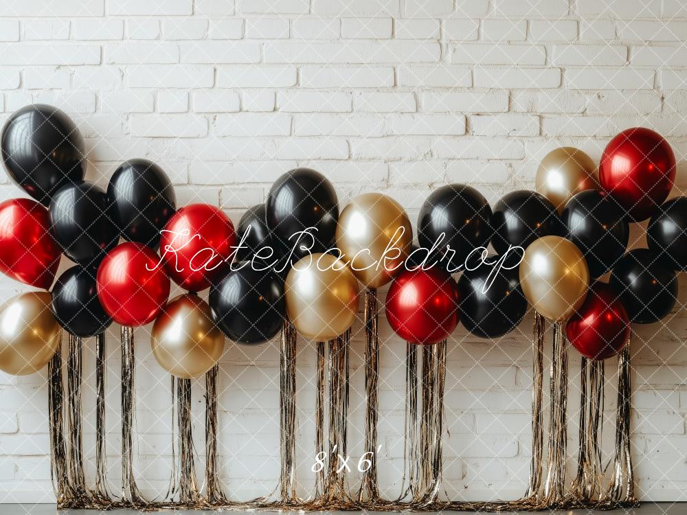 Kate Balloons Smash Cake White Brick Wall Backdrop Designed by Patty Roberts