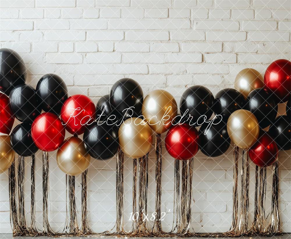 Kate Balloons Smash Cake White Brick Wall Backdrop Designed by Patty Roberts