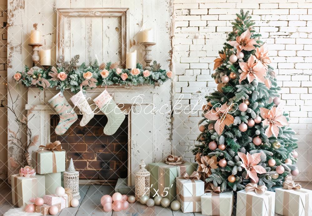 Kate Shabby Christmas Fireplace Backdrop Designed by Patty Roberts