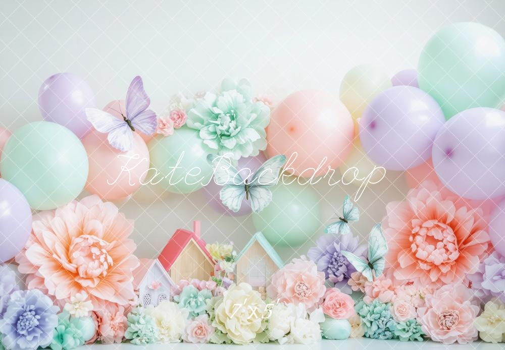 Kate Spring Pastel Butterflies Backdrop Designed by Patty Robert