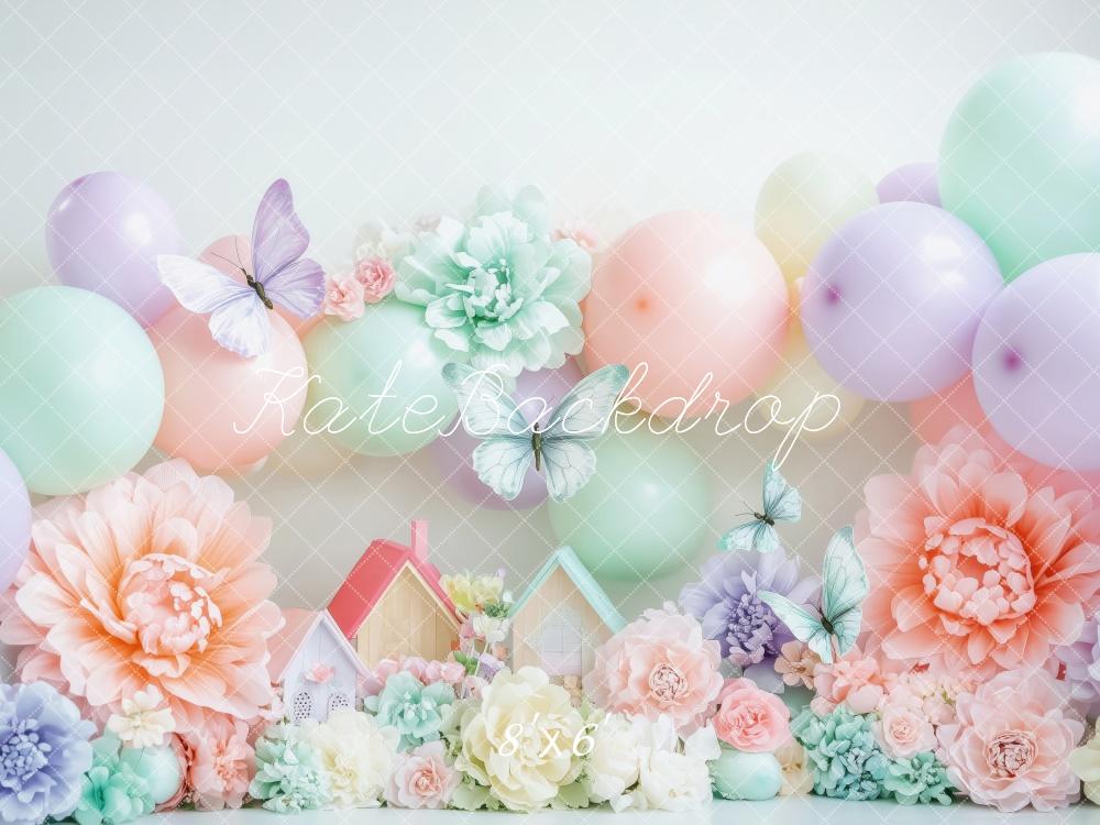 Kate Spring Pastel Butterflies Backdrop Designed by Patty Robert