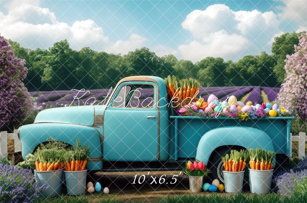 Kate Easter Teal Truck Backdrop Designed by Mini MakeBelieve