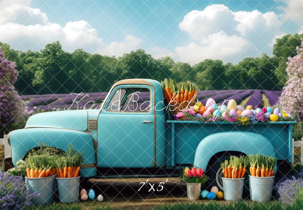 Kate Easter Teal Truck Backdrop Designed by Mini MakeBelieve