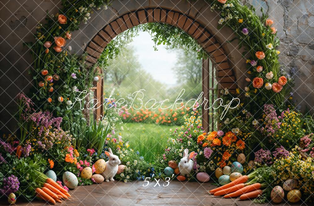 Kate Easter Bunny Flower Arch Backdrop Designed by Emetselch