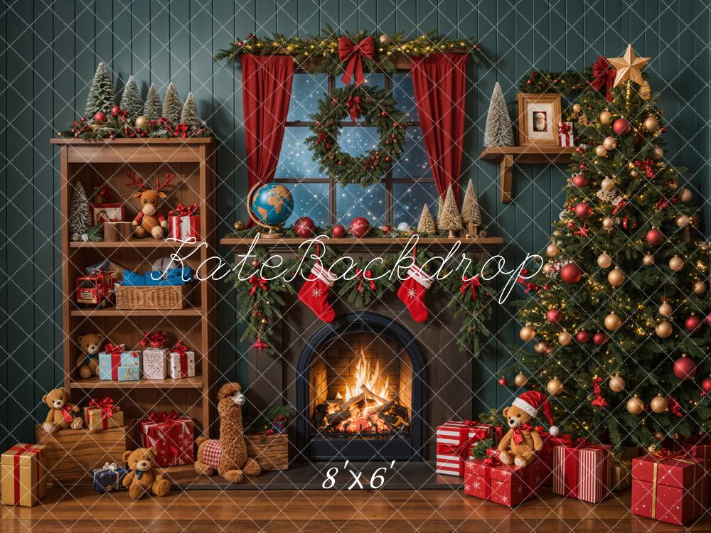 Kate Christmas Tree Fireplace Shelf Gifts Backdrop Designed by Emetselch