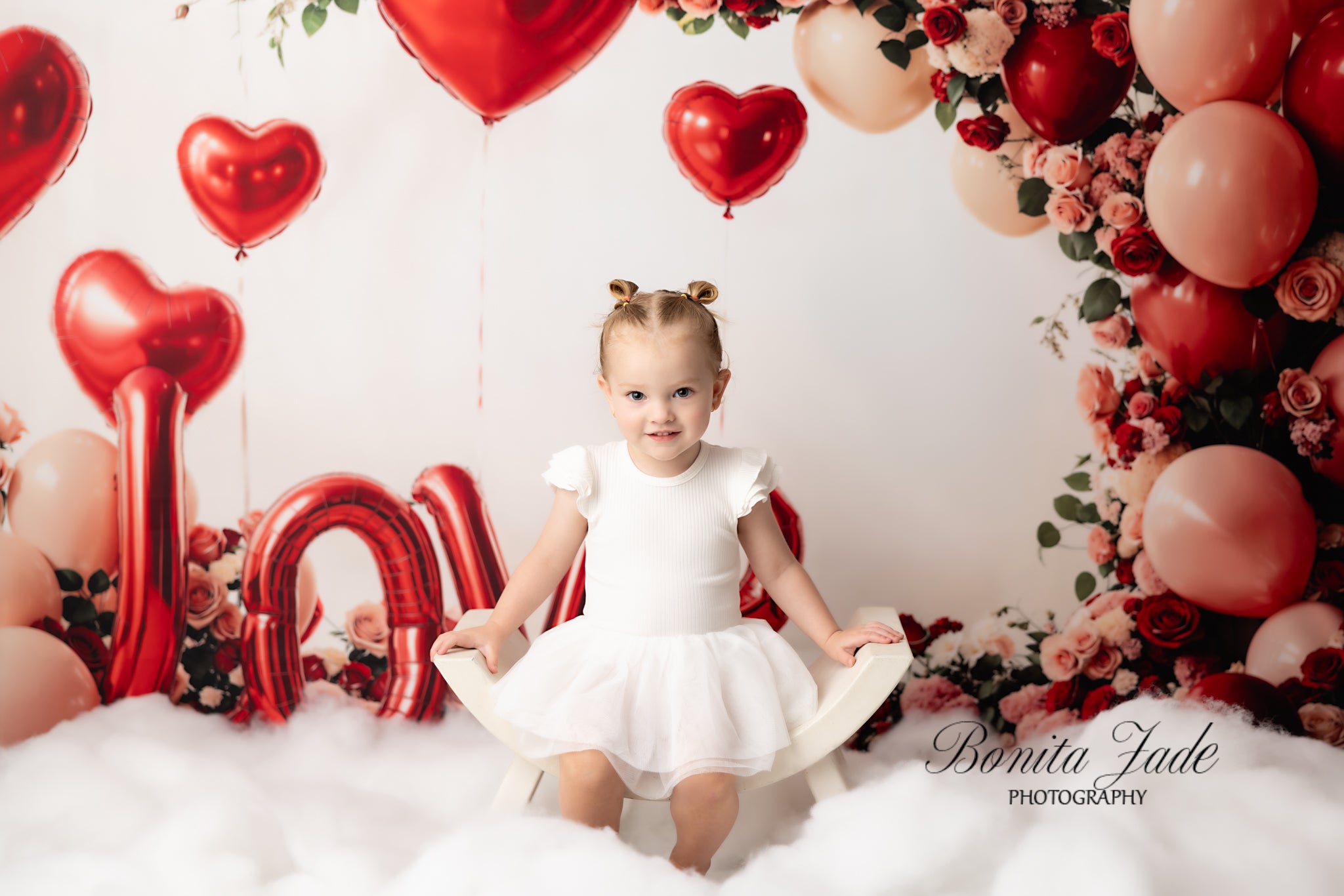 Kate Valentine's Day Love Balloon Flower Arch Backdrop Designed by Emetselch